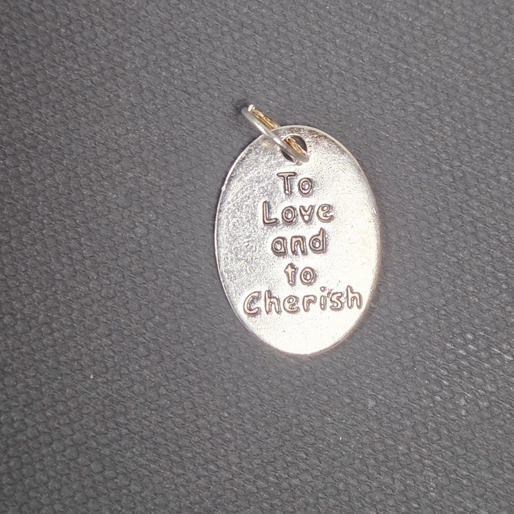 Gold Oval Pendant with Engraving 260pcs to love and cherish wedding love baby
